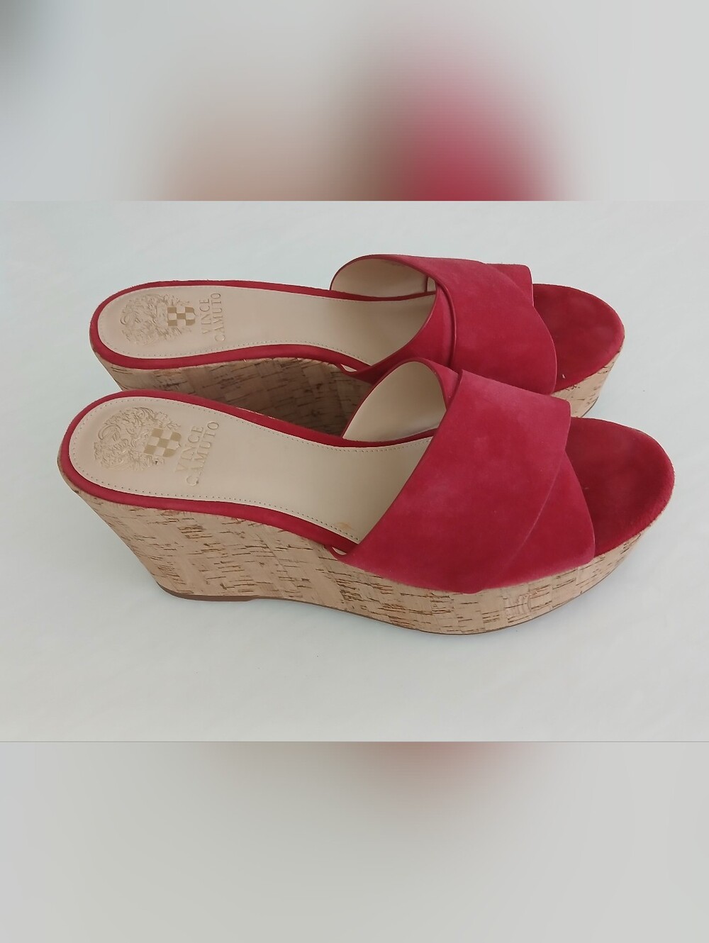Vince Camuto VC‑KESSINA Cork Platform Wedge Slide Sandals – Size 8